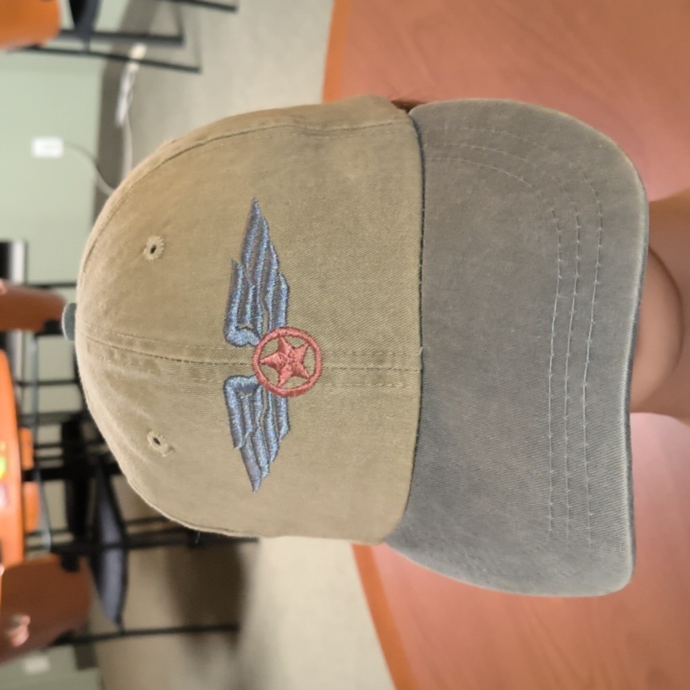 WWII USAAF Pilot Wings Embroidered 1942 Army Air Corps Leather Strapback Cap Hat